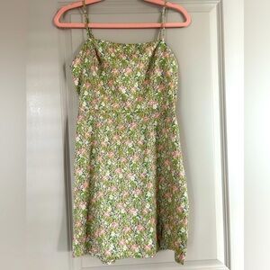 Lush - Green Floral Dress - M